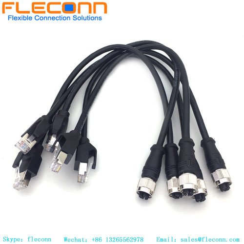 M12 X-code 8 Pin Male to RJ45 Cable