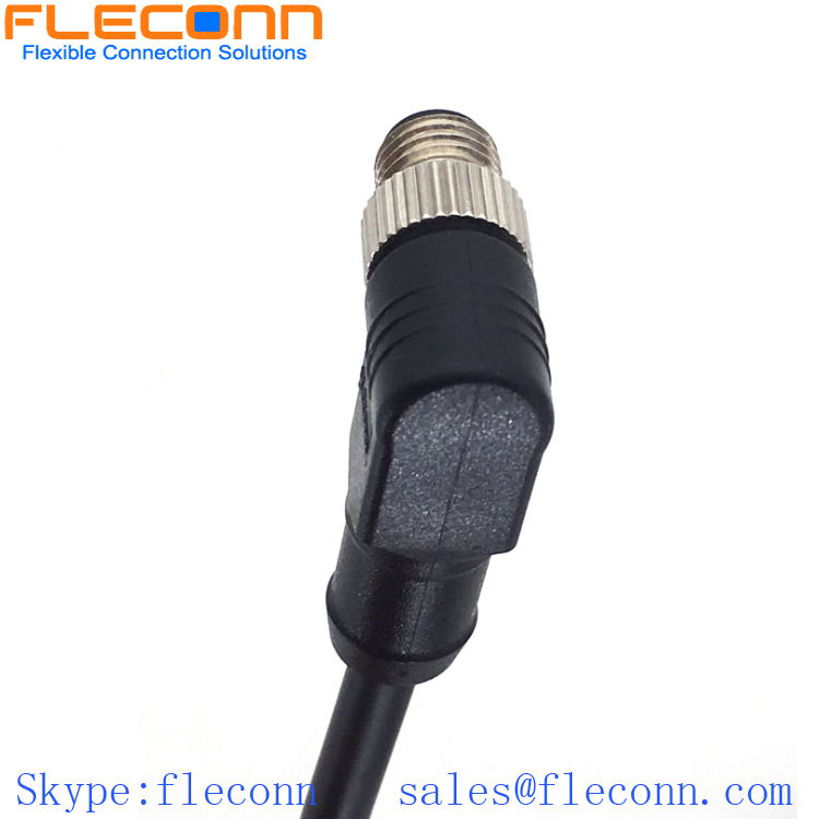 IP67 IP68 Waterproof Rating M8 Connector Cable, Right Angle Molded Cordset