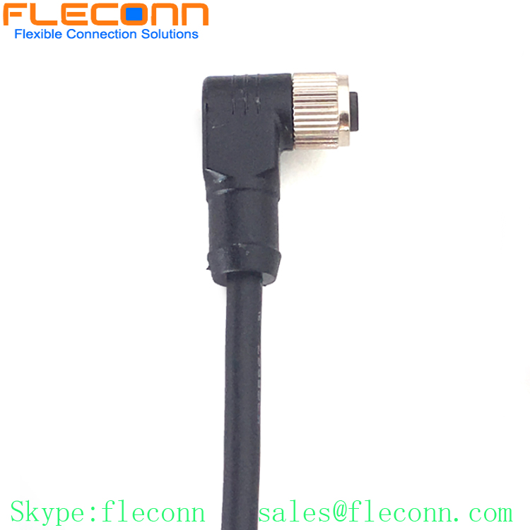 M8 5 Position Female Cable, 90 Deg Right Angle, 0.5M 1M 2M 3M Available