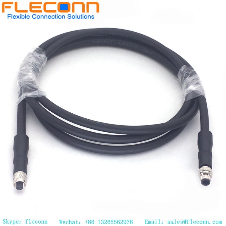 M5 2 Pos 3 Contact 4 Pole Male to Female Sensor Cable