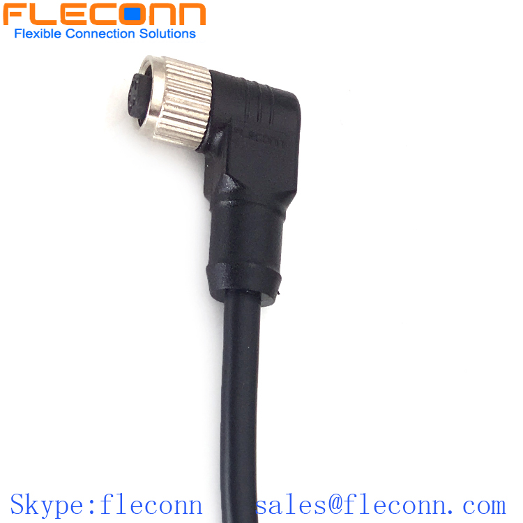 M8 4-Pole Right Angle Female Cable,Circular Aviation Connector