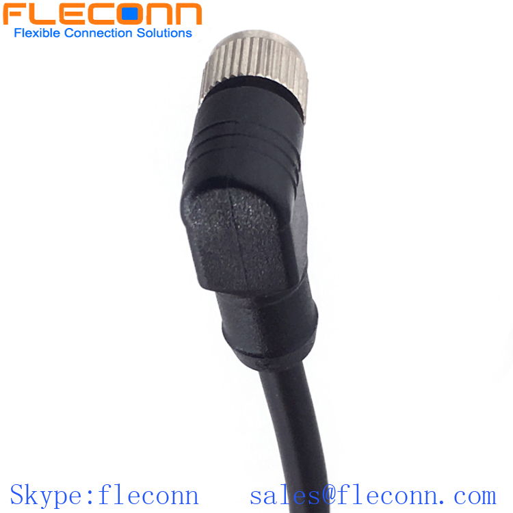 M8 4-Position 90 Degree Angle Molded Female Connector Cable
