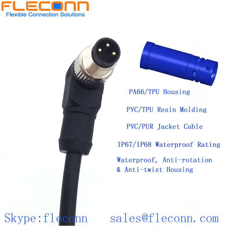 M8 3 Pin Male Cable