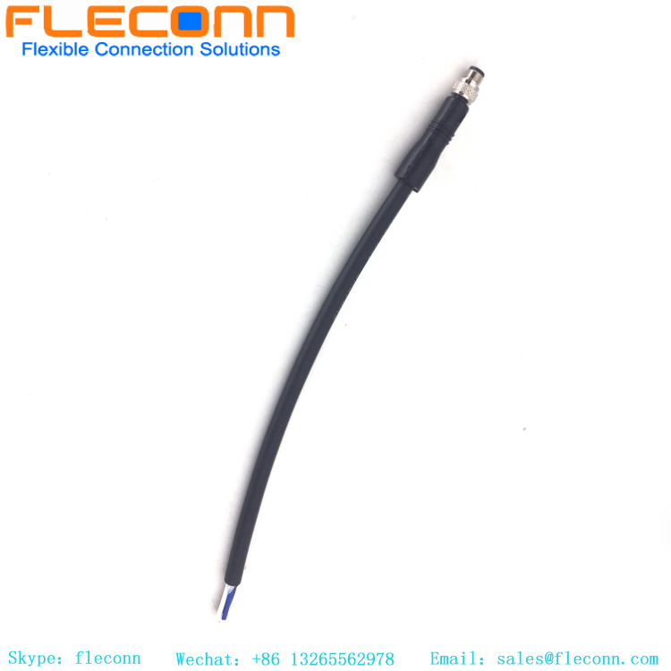 M5 2 3 4 Pin Straight Male Connector to Unterminated Sensor Cable