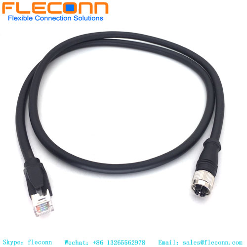 M12 X Coded 8 Pin Female Connector Cable