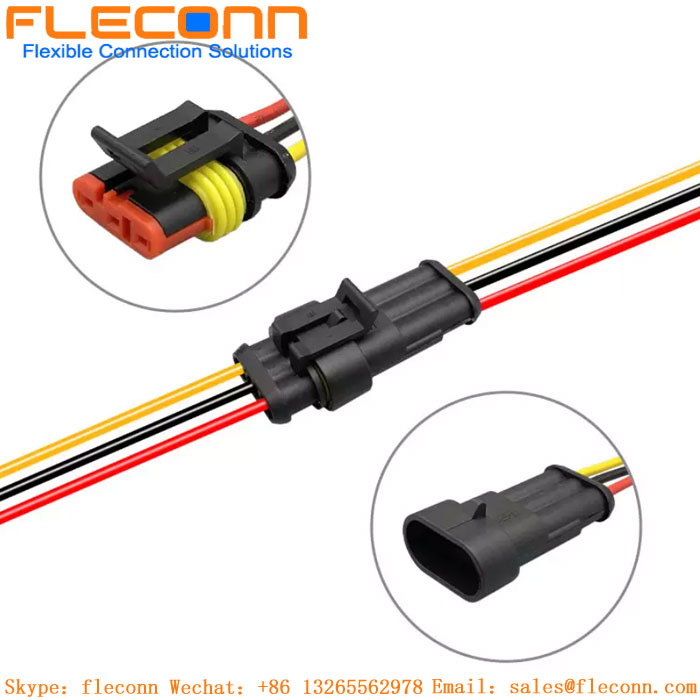 Custom Amp 1.5 Superseal Series 2p 3p 4p 5p 6p Waterproof Automotive Connector Wire Harness