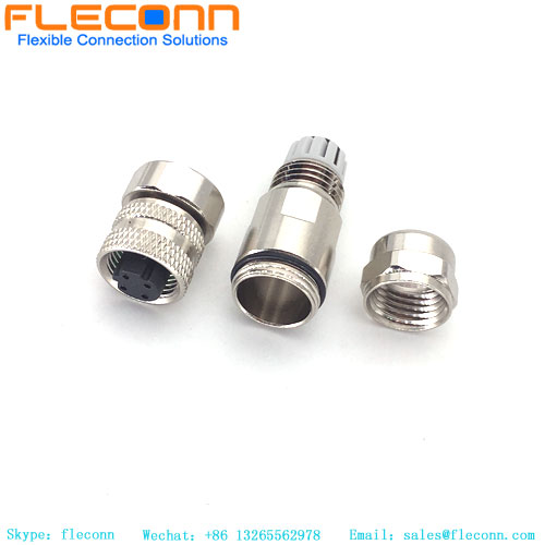 M12 4 Pin Female Assembled Connector