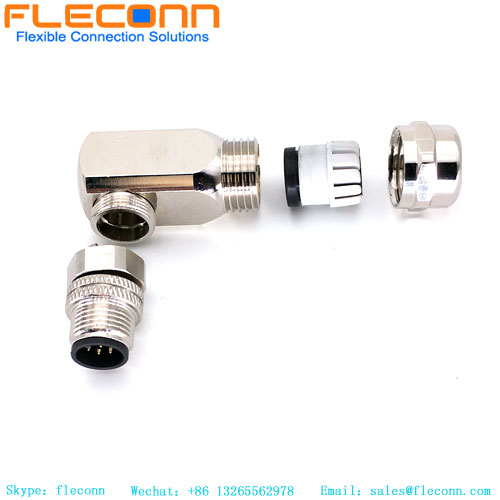 M12 Metal Right Angle Connector
