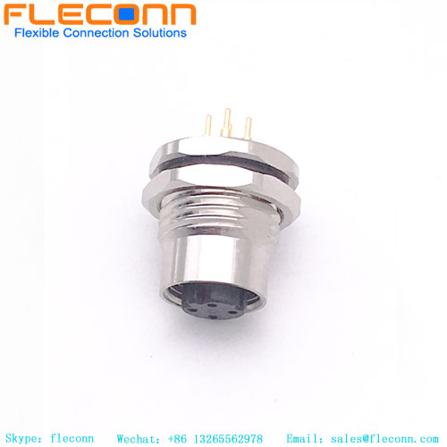 M12 Connector 4 Pin Panel Mount
