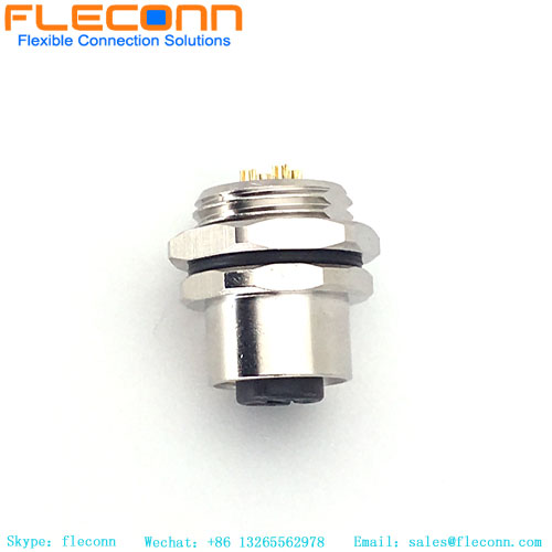 M12 Connector 4 Pin Female Front Panel Mount