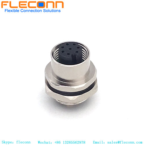M12 8 Position Circular Panel Connector