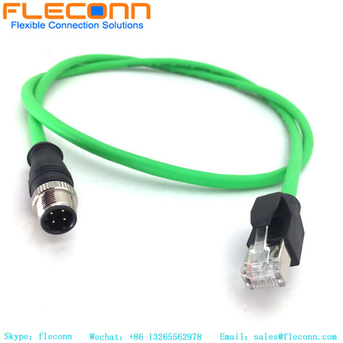 M12 4 Pin D-Coded Connector Cable