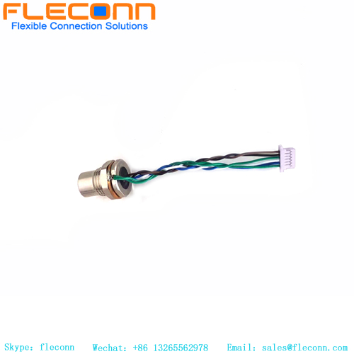 M8 6 Pin Front Fastening Connector With JST Connector Wire Harness