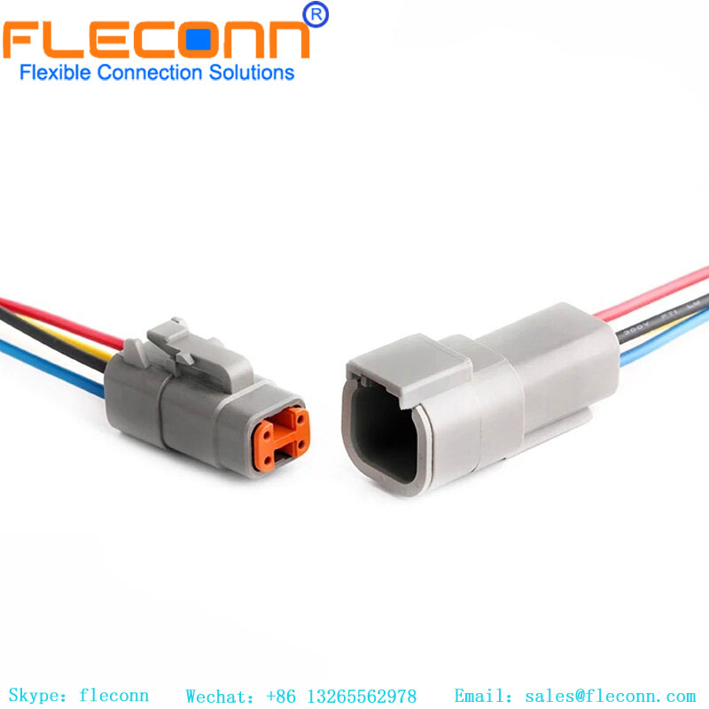 DT Series 2 3 4 6 8 12 Pin Deutsch DTM04-4P Auto Electrical Wiring Harness Connectors