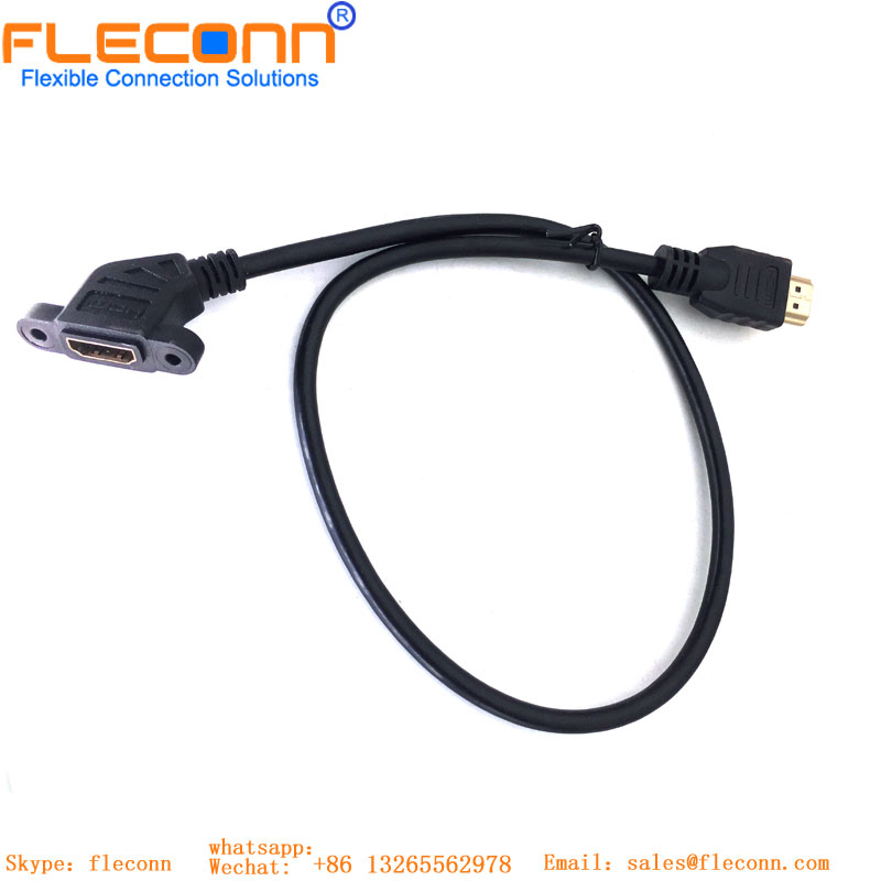 HDMI Male To Female 45 Degree Cable With Ear