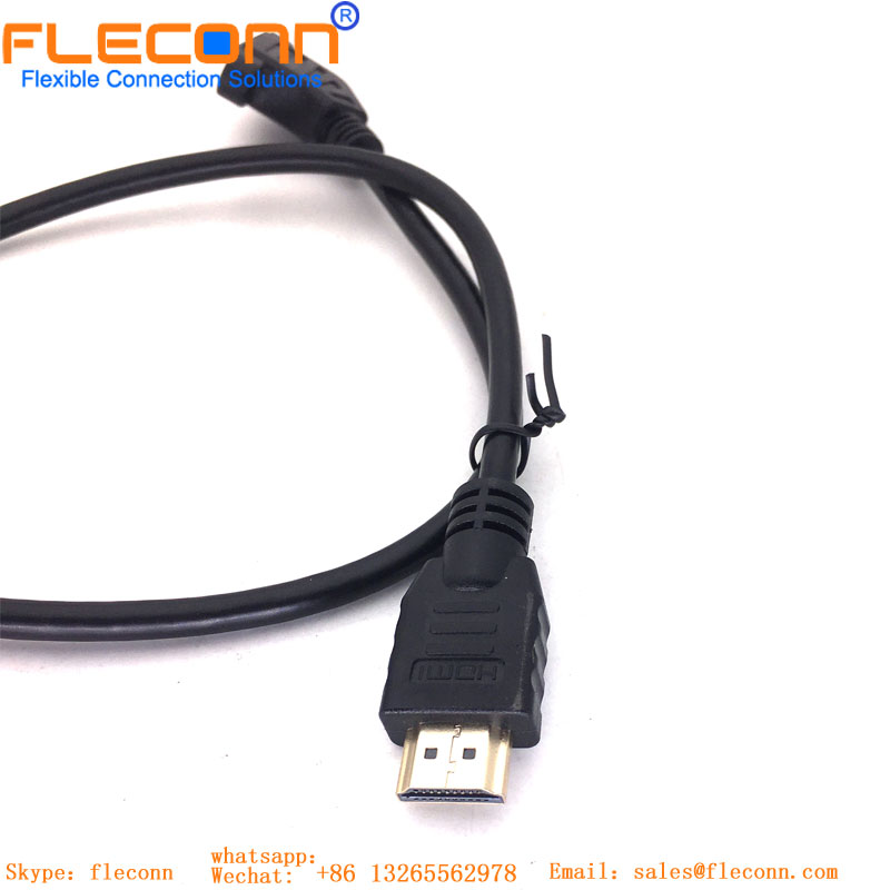 HDMI Male To Female 45 Degree Cable With Ear