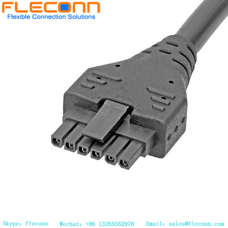 Male Overmolded 6 Pin Molex 43645-0600 Micro-Fit 3.0 Connector Cable