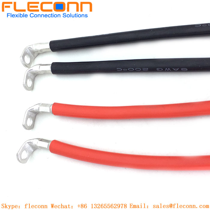 6 AWG Battery Power Inverter Cables with 90 degree Terminals