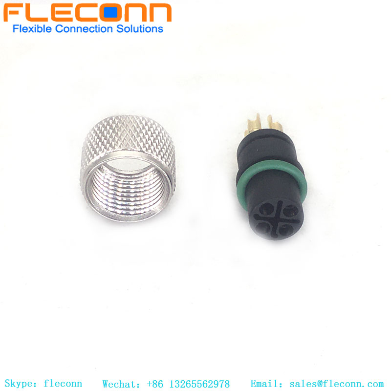 M12 4 Pin S-Code Cable Molded Connector
