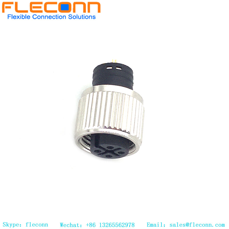 M12 4 Pin A-Coded Shield Molded Connector