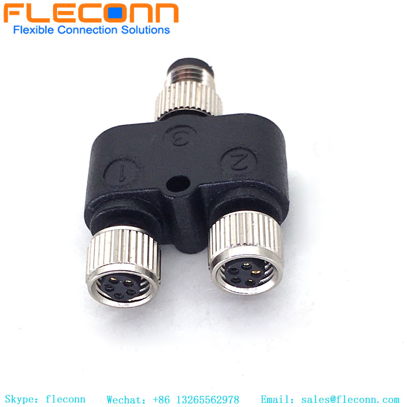 m8 B Coded 3 Pin Field-Attachable Connector Straight Plug